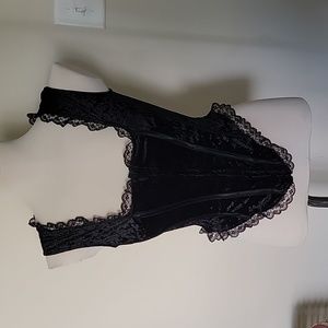Goth Vampire Velvet Lace Corset Top